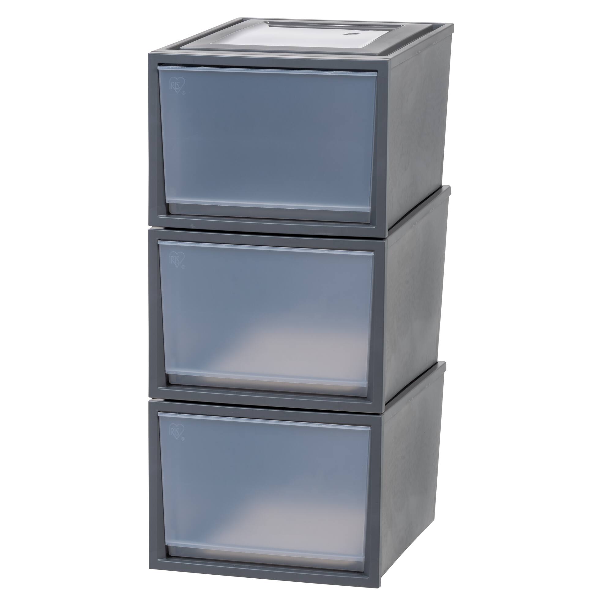Iris® Gray Deep Box Chest Drawer, 3 Pack